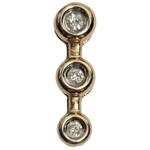 10k Yellow Gold Tiny Diamond Chip Journey Drop Pendant, 0.8 Grams